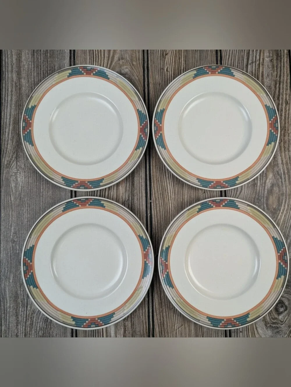 Vtg Mikasa Intaglio Cimmaron Saucers Set of 4 CAC69 Southwestern